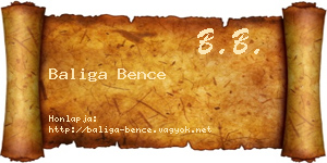 Baliga Bence névjegykártya